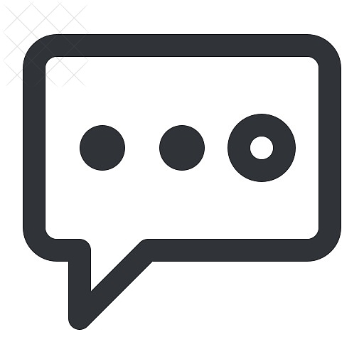 Bubble, chat, communication, conversation, dots icon.