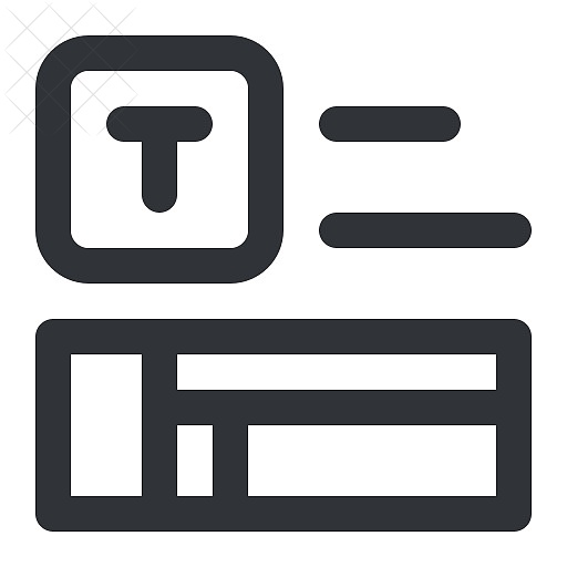 Text, align, columns, format, layout icon.