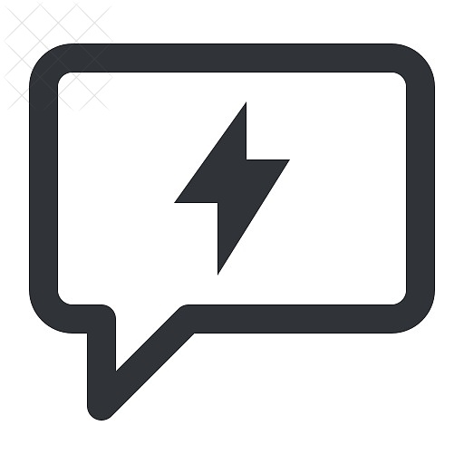 Bubble, chat, communication, conversation, electric icon.