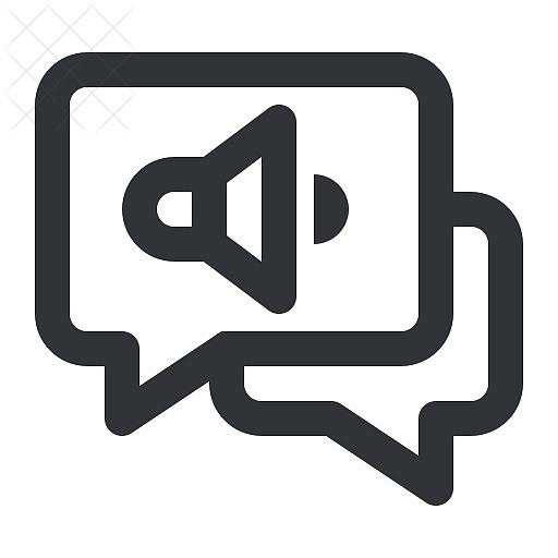 Chat, communication, conversation, message, sound icon.