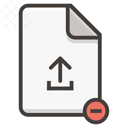 Document, file, arrow, remove, upload icon.