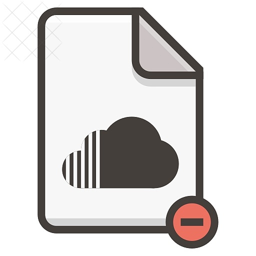 Document, file, music, remove, soundcloud icon.
