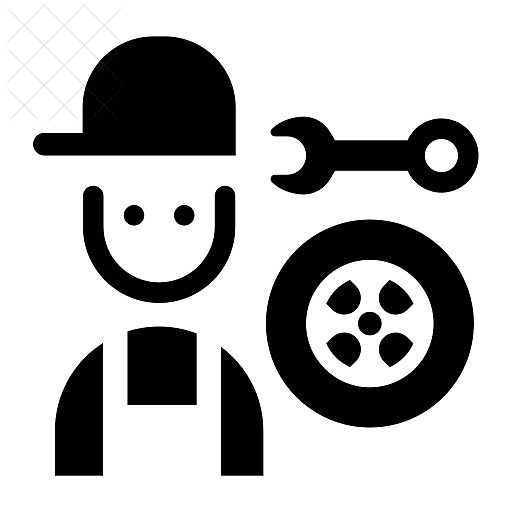 Avatar, car, man, mechanic, repair icon.
