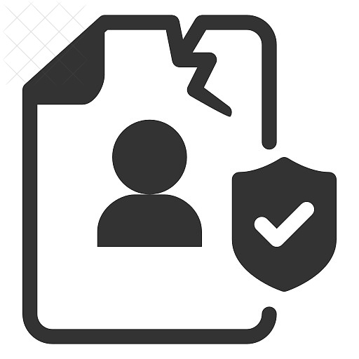 Breach, gdpr, personal data icon.