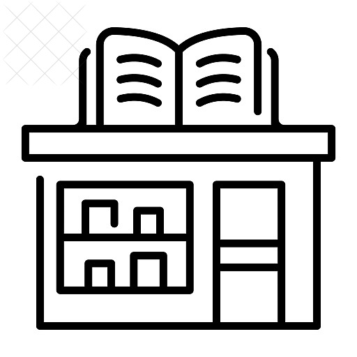 Architecture, book, bookstore, building, city icon.