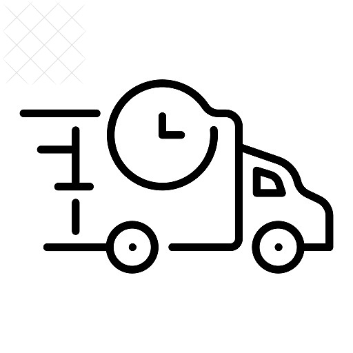 Delivery, fast, map, service, time icon.
