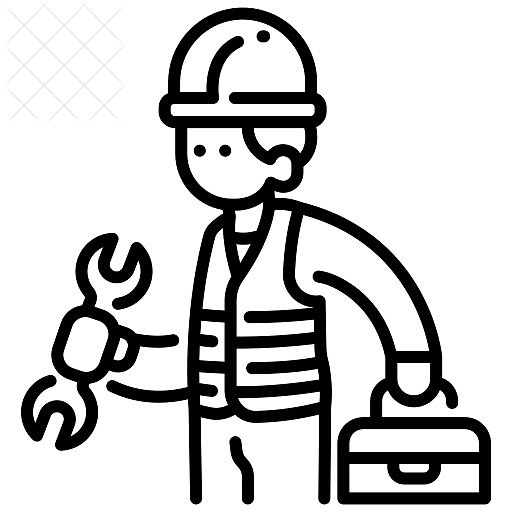 Engineer, industry, maintenance, repair, service icon.