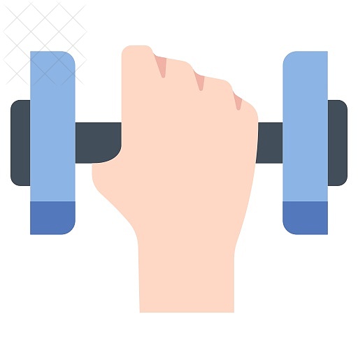 Dumbbell, exercise, fitness, hand, healthy icon.