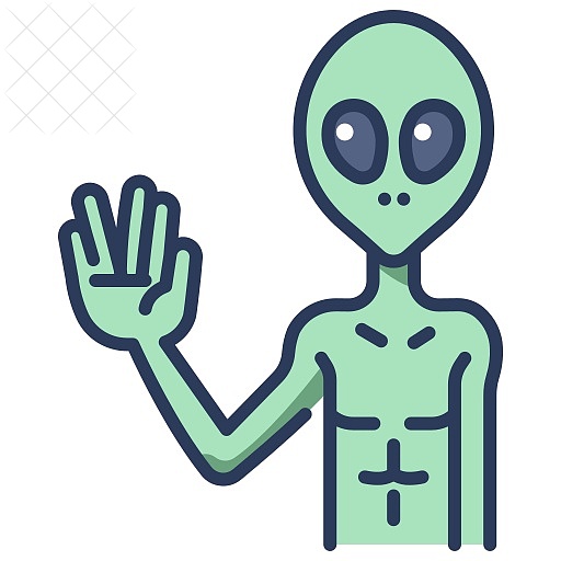 Alien, astronomy, fiction, galaxy, space icon.