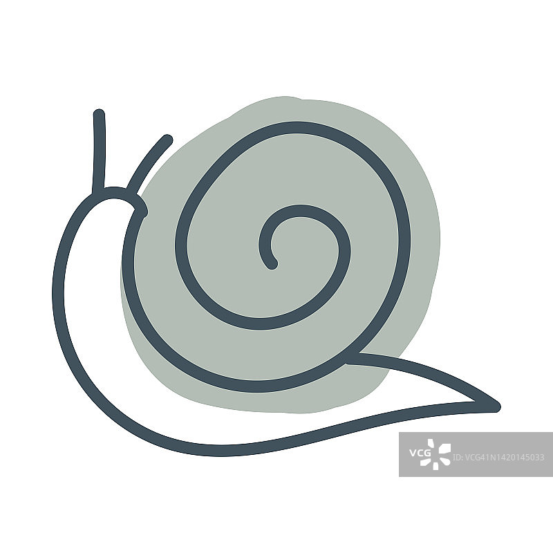 一個簡單的蝸牛。矢量插圖孤立在白色背景上圖片素材
