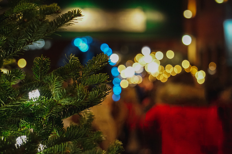 夜光圣誕樹的特寫圖片素材