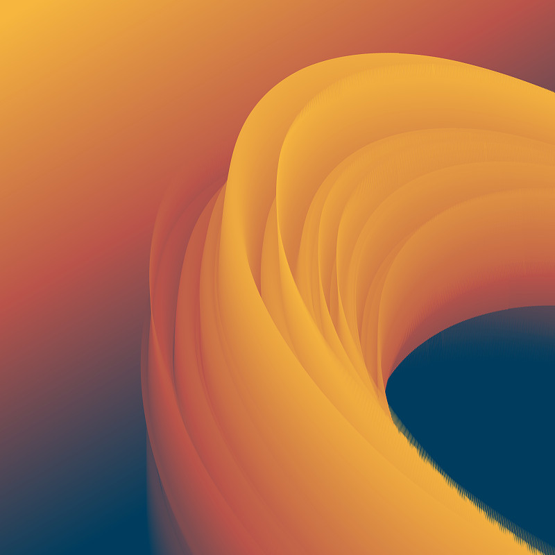 橘色漸變背景上的流體抽象設計圖片素材