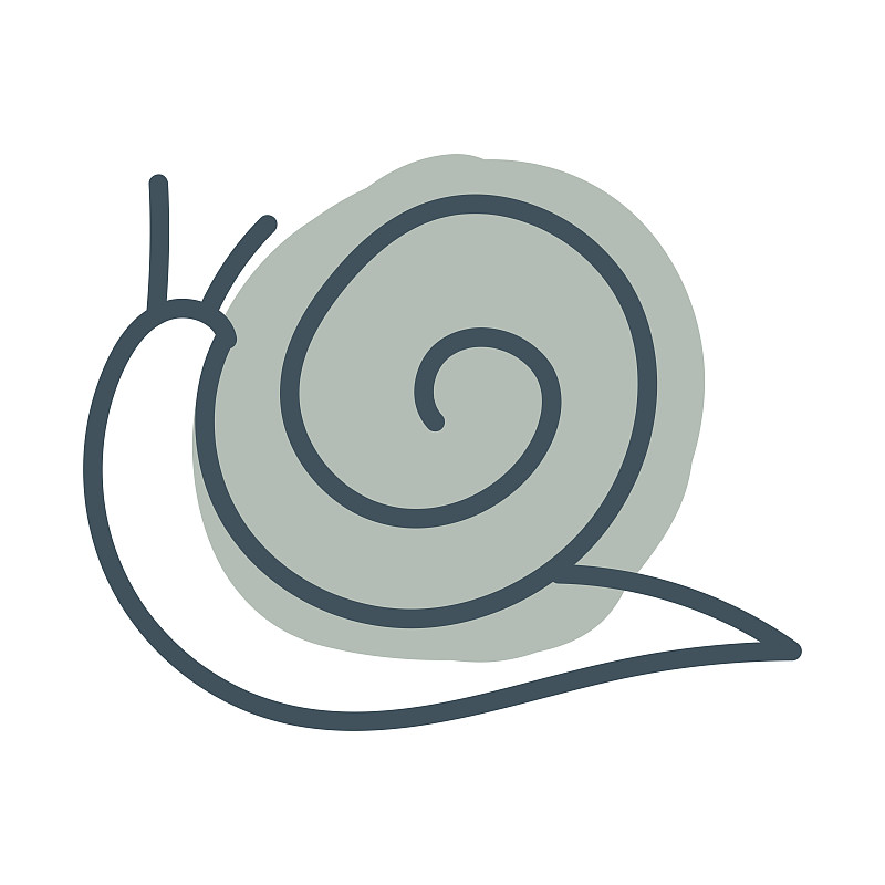 一個簡單的蝸牛。矢量插圖孤立在白色背景上插畫圖片
