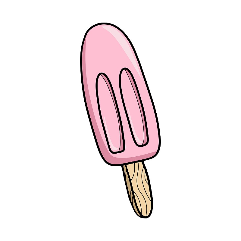 粉色冰棍，矢量卡通插畫圖片