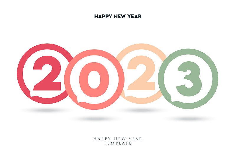 2023. 新年快樂。抽象數字矢量插圖。節日設計為賀卡，徽章，邀請，日歷等矢量股票插圖圖片下載