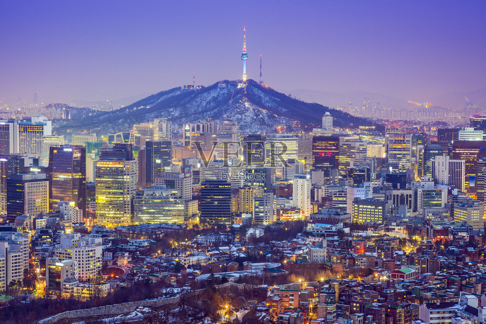 韩国首尔的天际线照片摄影图片