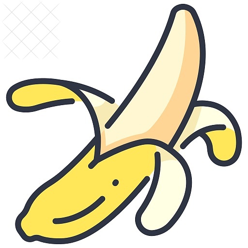 Banana, food, fruit, healthy, organic icon.