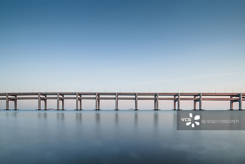 大连跨海大桥平视视角图片素材