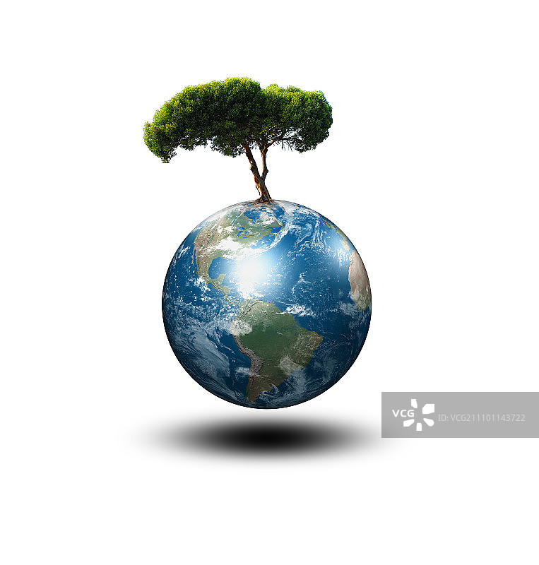 我们的星球地球和树——环境保护的象征图片素材