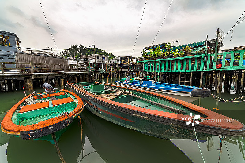 香港大澳渔村棚屋，中国图片素材