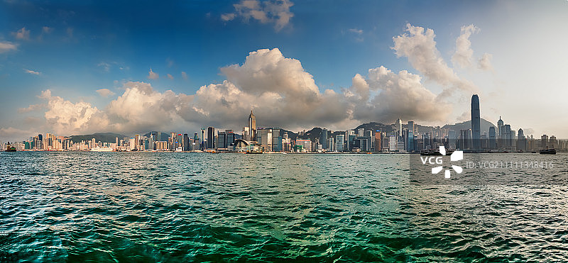 香港维多利亚港全景，中国图片素材