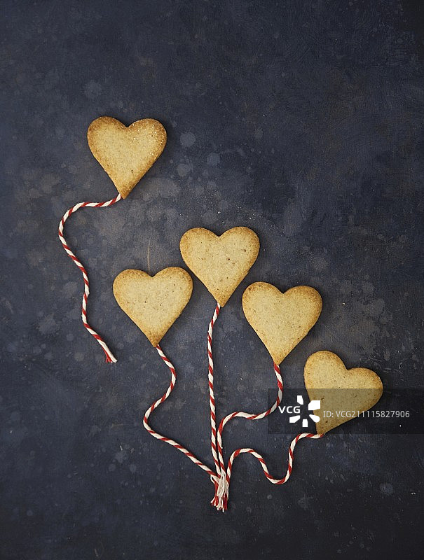 情人节的心形黄油饼干图片素材