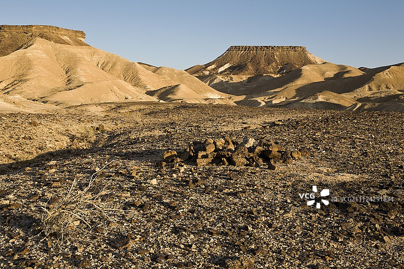 沙丘和景观Makhtesh拉蒙，内盖夫，以色列图片素材