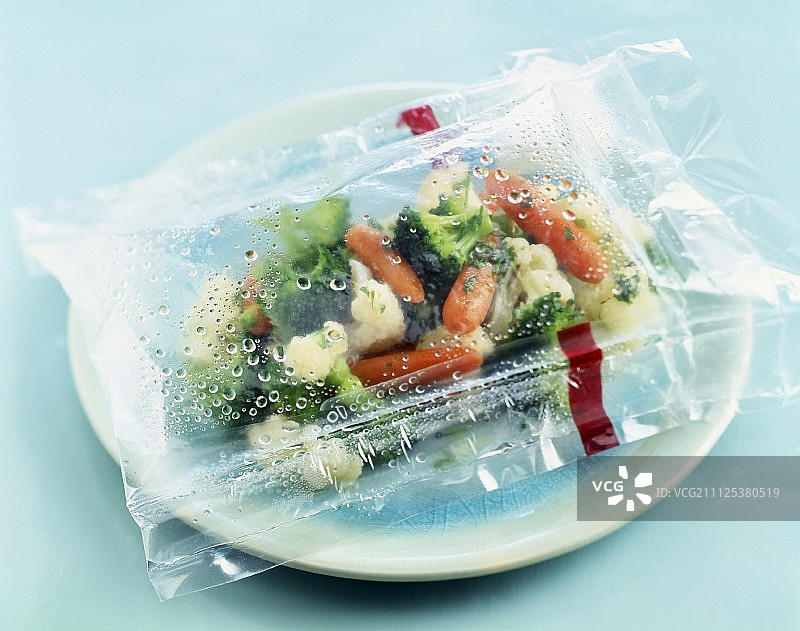 袋装蒸熟蔬菜图片素材