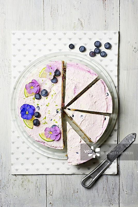蓝莓芝士蛋糕图片素材