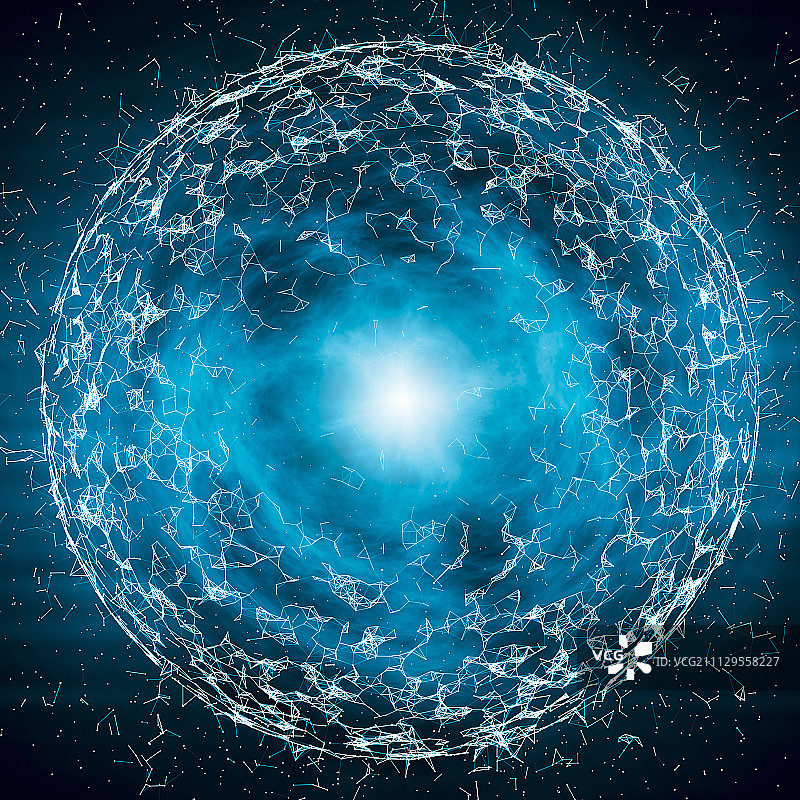 网络科技概念的蓝色星球图片素材