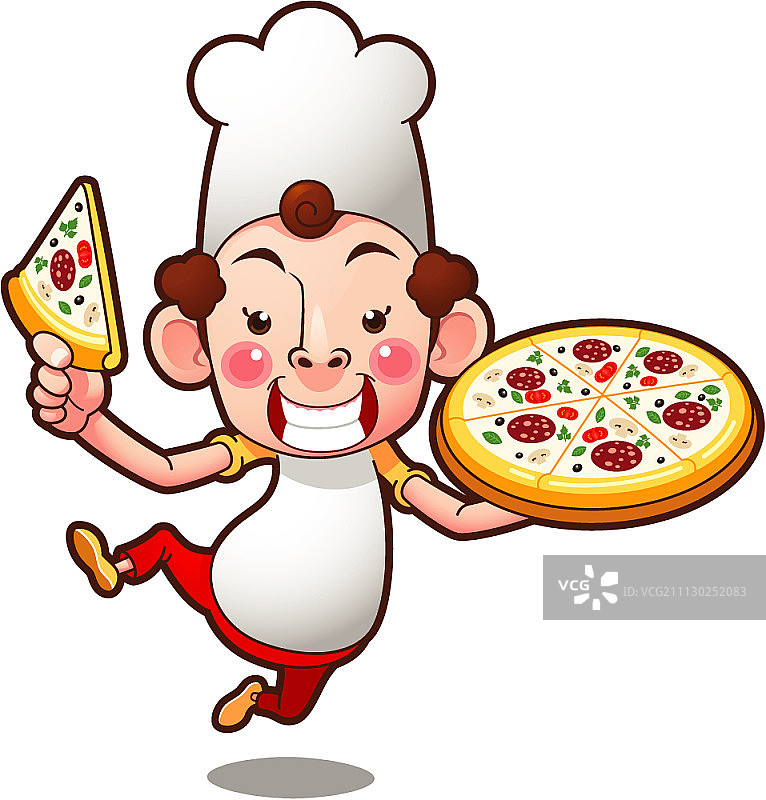 厨师拿着披萨图片素材
