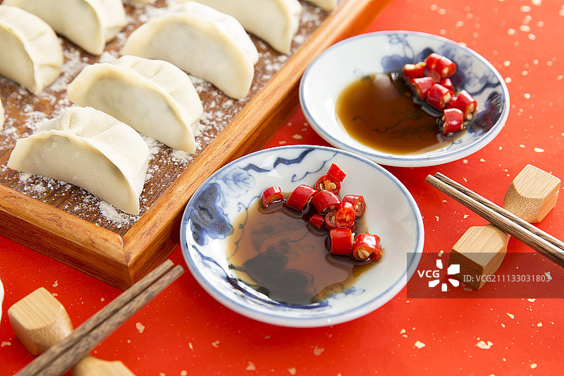 中国传统新年饺子图片素材