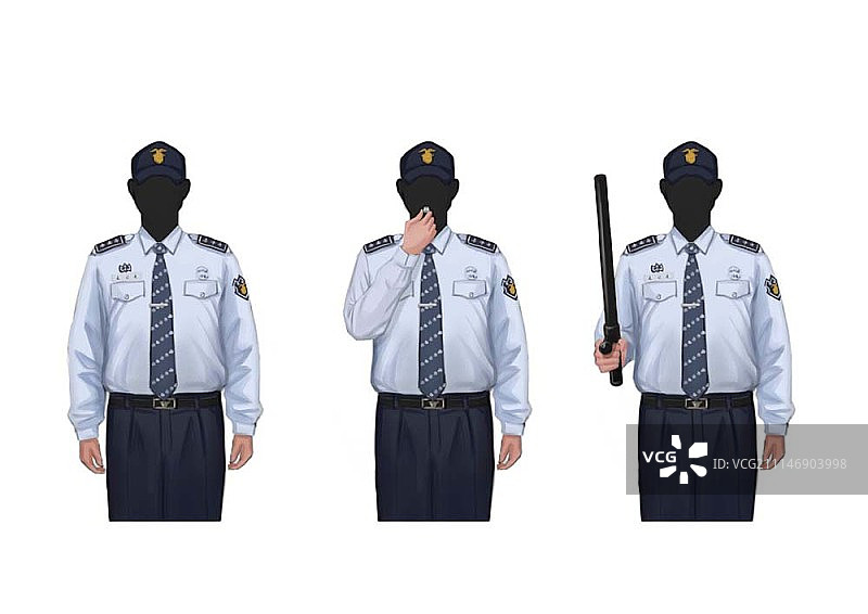 警察部队的三个剪影图片素材