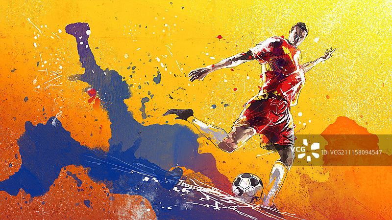 足球 世界杯 水彩图片素材