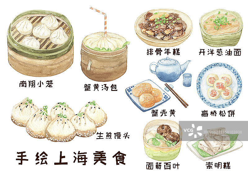 纸上的美食——上海图片素材