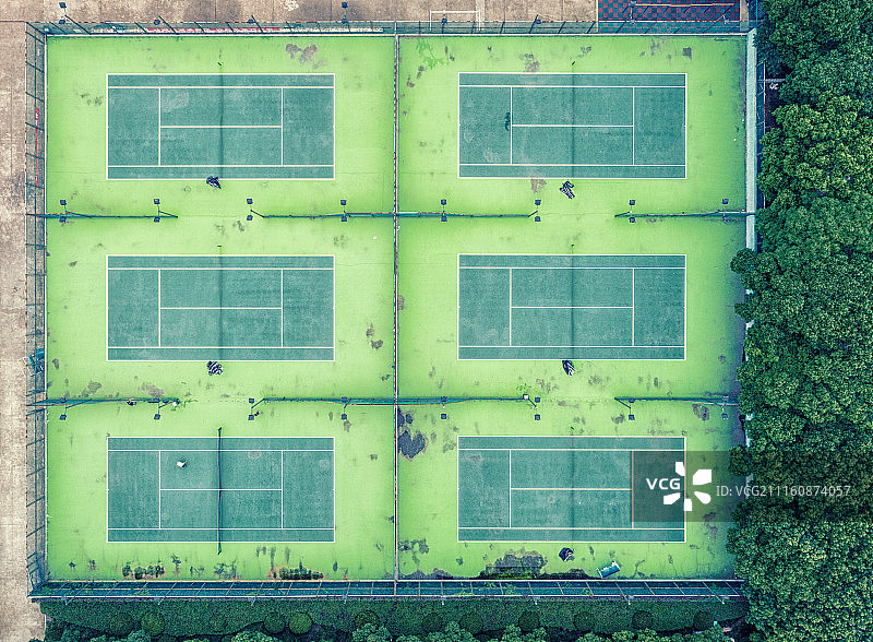 校园操场网球场航拍图片素材