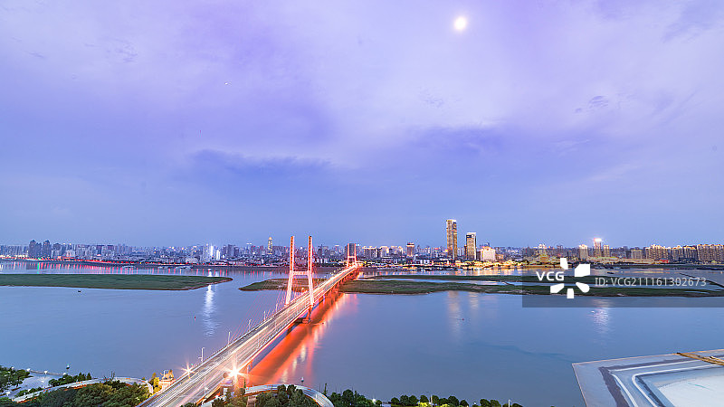 南昌八一桥高空城市风景图片素材
