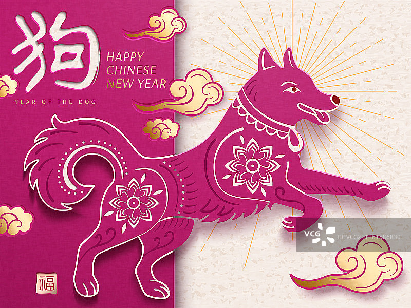 中国新年设计图﹐狗年大吉图片素材