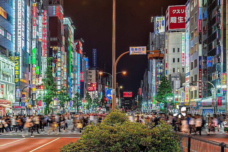 日本东京新宿歌舞伎町夜景高清图图片素材