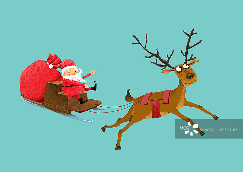 背景分离动物系列组图共3000多幅-驯鹿圣诞系列插画图片素材
