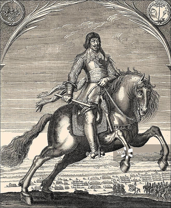 萨克森-魏玛的伯恩哈德公爵(1604-1639)，三十年战争中的一位将军，历史例证图片素材