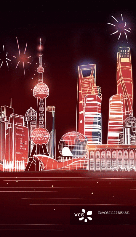 上海城市建筑春节图片素材