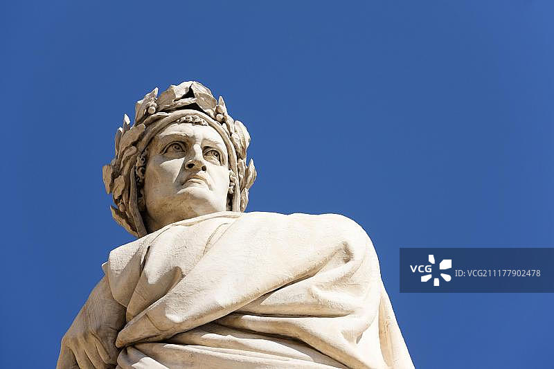 但丁雕像，佛罗伦萨，托斯卡纳，意大利，欧洲图片素材