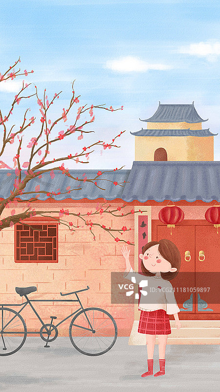 节气旅行之立春北京竖版图片素材