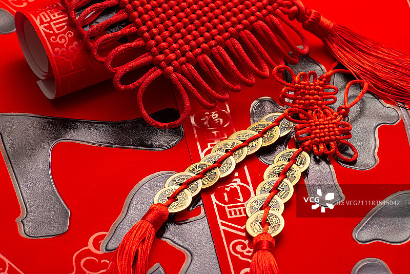 中国结和铜钱图片素材