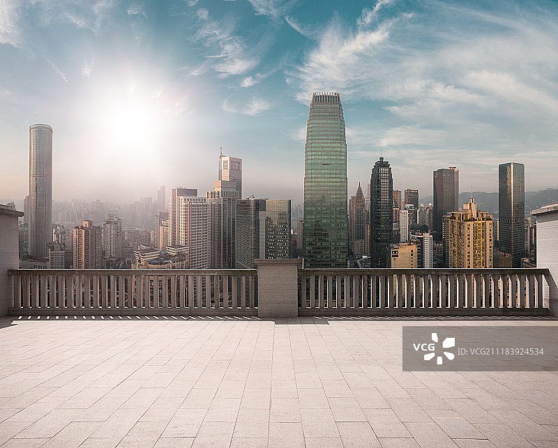 重庆天台和城市风光图片素材