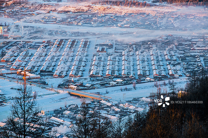 内蒙古呼伦贝尔冬季风光图片素材