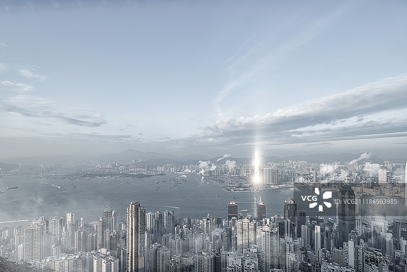 高清香港城市地标维多利亚海港风光图片素材