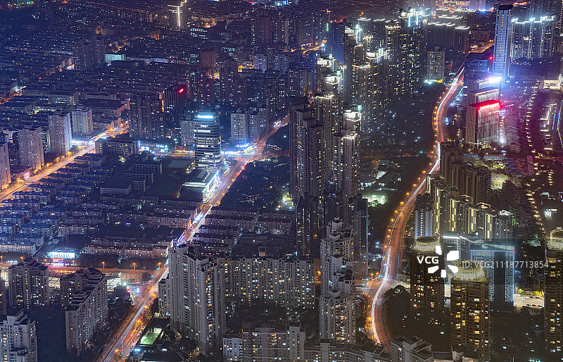 城市的界线夜景图片素材