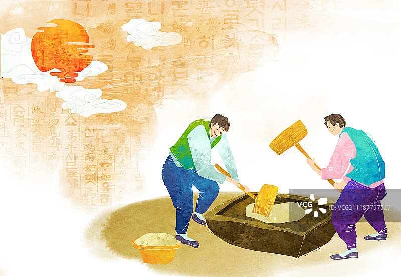 韩国传统插图图片素材